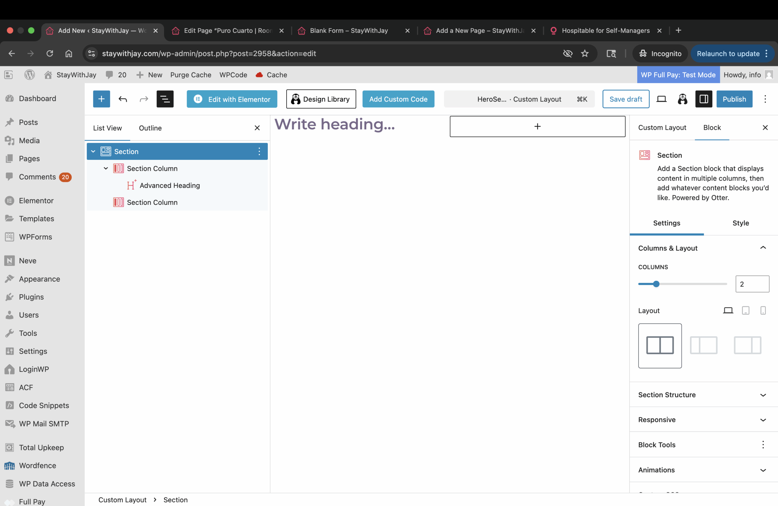 Setting Up the custom layout for staywithjay